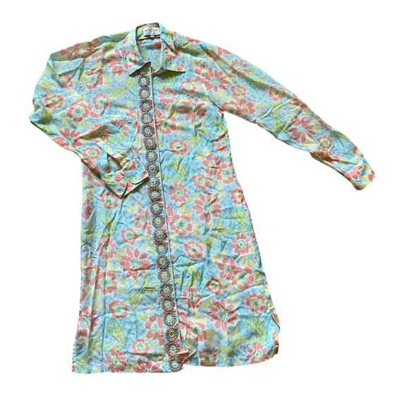 Floral Midi Dress with Button Detail - Picture 1 of 8